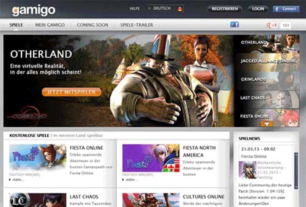 Gamigo project screenshot