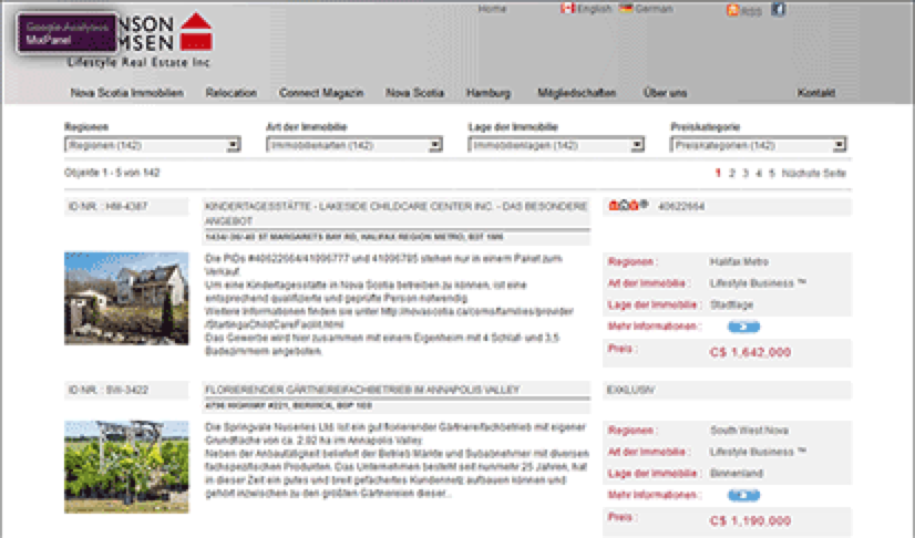 Robinson Harmsen property website screenshot